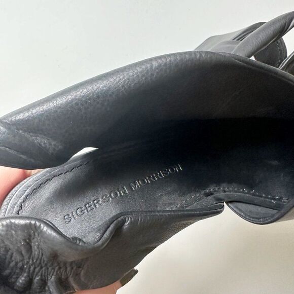 Sigerson Morrison Lenny Twisted Slingback Leather Sandals Black Women's 8.5 - Picture 12 of 13